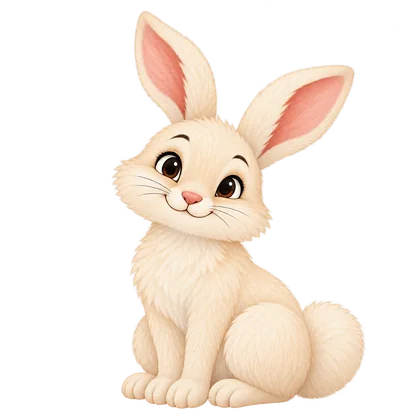 A friendly watercolor rabbit
